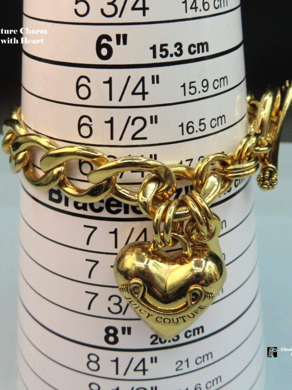 [SALE] Vintage Juicy Couture Gold Tone Charm Bracelet with Heart charm - Picture 5 of 5